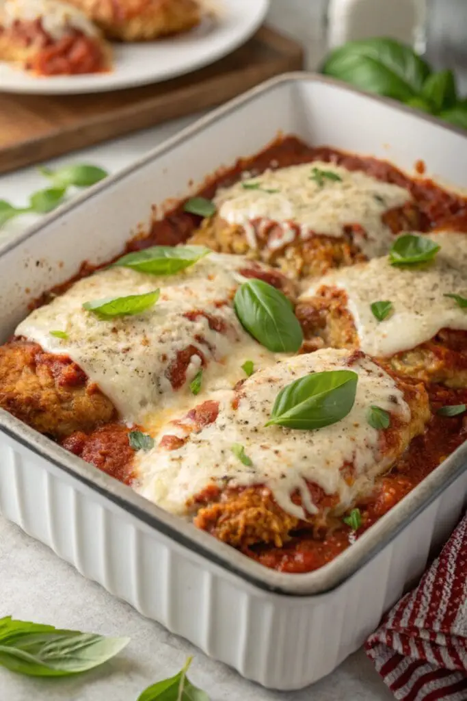 Chicken Parmesan Casserole, chicken casserole, cheesy chicken bake, easy chicken recipes, family dinner ideas, Italian chicken casserole, comfort food recipes