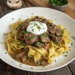 Beef Stroganoff with Egg Noodles