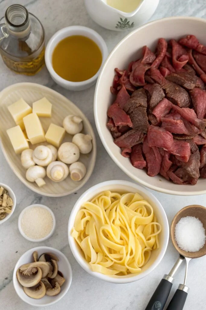 Beef Stroganoff with Egg Noodles

