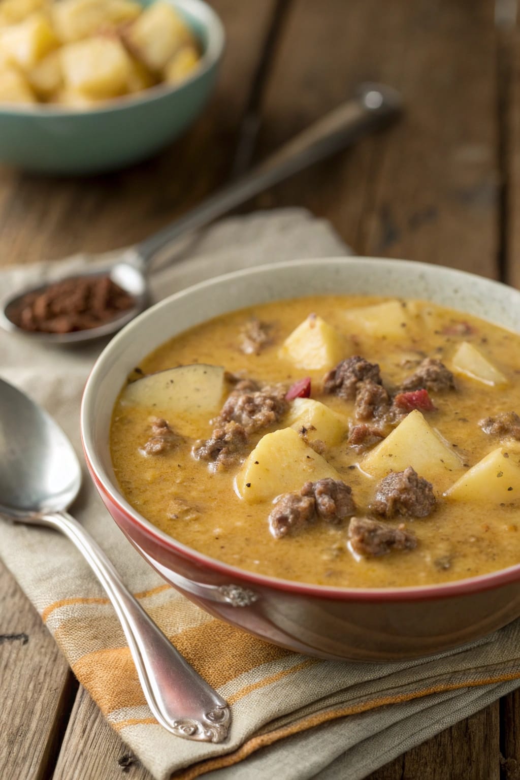 Cheesy Hamburger Potato Soup – Creamy Comfort Food