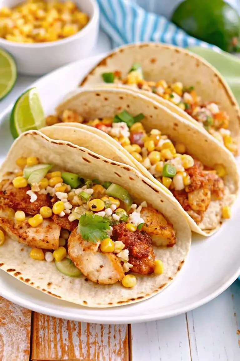 Ingredients for Fried Chicken Street Corn Tacos