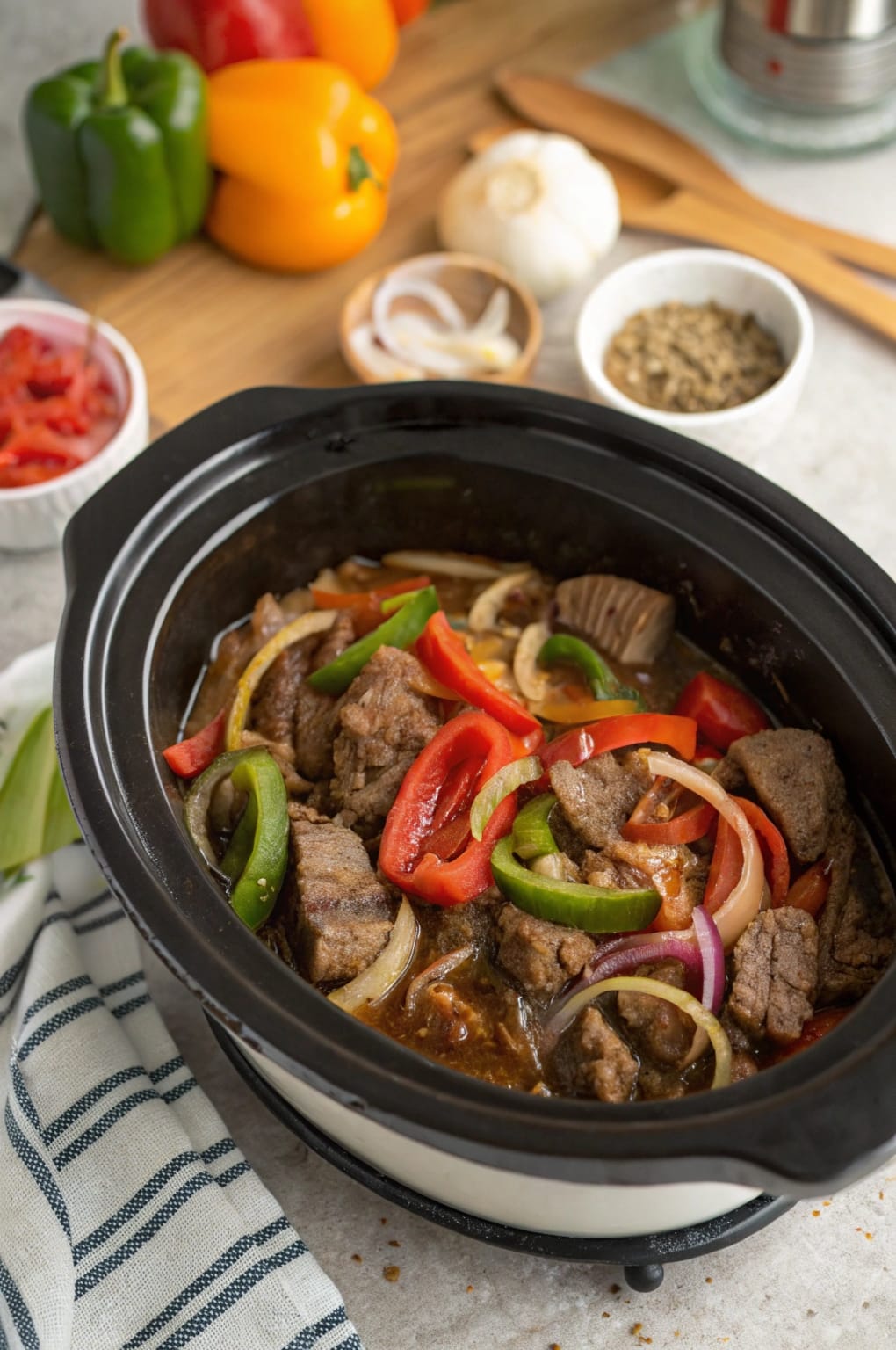 Pepper Steak in a Crock Pot – Easy Slow Cooker Recipe