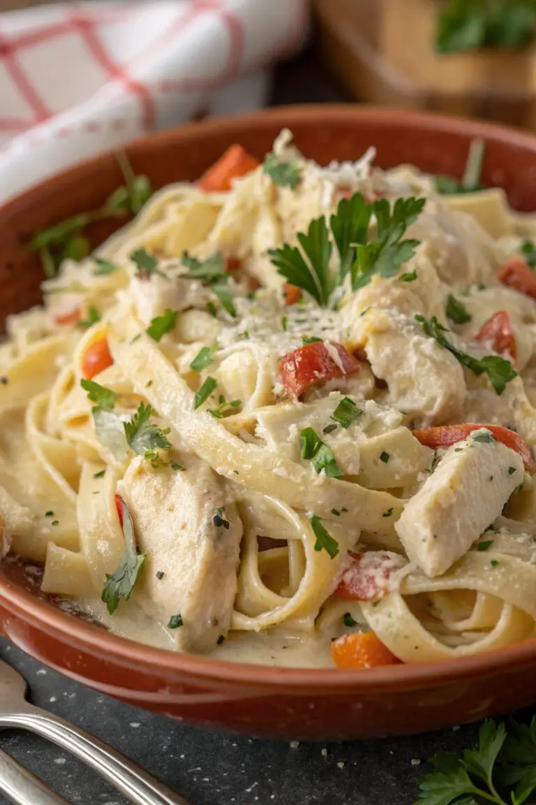 10-Minute Prep Crockpot Chicken Alfredo Pasta Recipe – The Ultimate Creamy Comfort Food