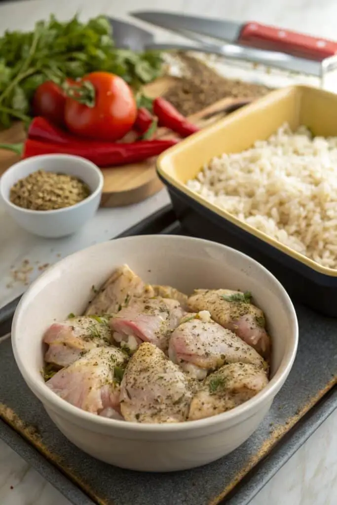 5-Star Oven Baked Chicken and Rice: A Flavorful One-Pan Meal for Busy Nights