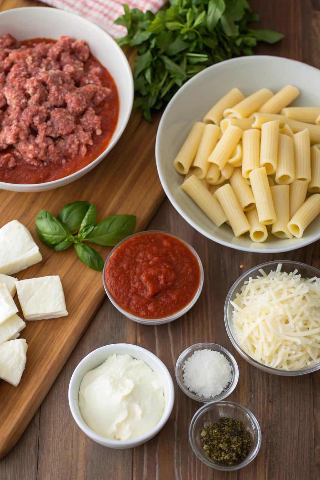 To make the Best Baked Ziti Ever, here’s what you’ll need