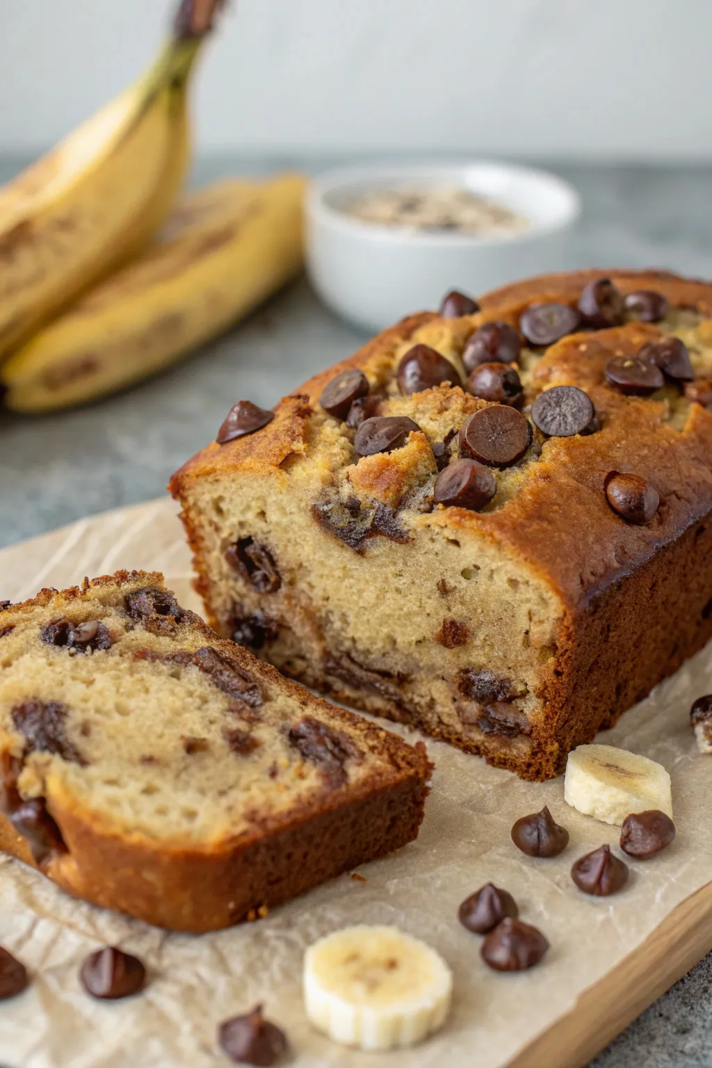 Easy Chocolate Chip Sourdough Banana Bread