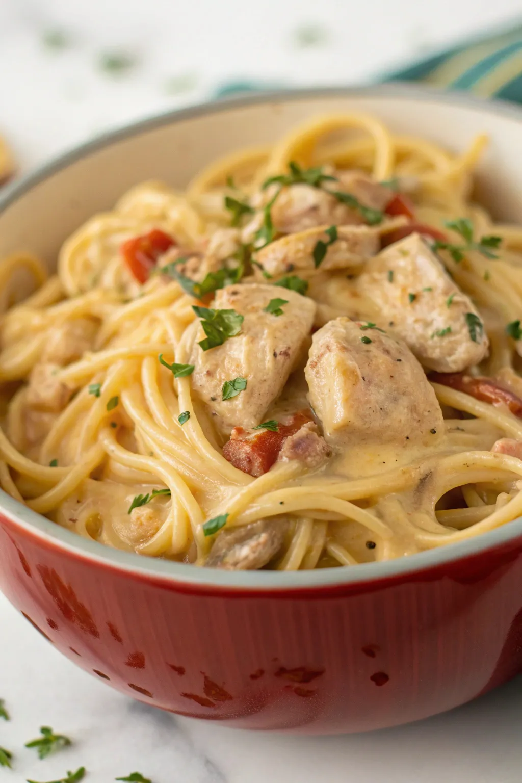 Creamy Crockpot Chicken Spaghetti (5-Min Prep, Easy & Cheesy!)