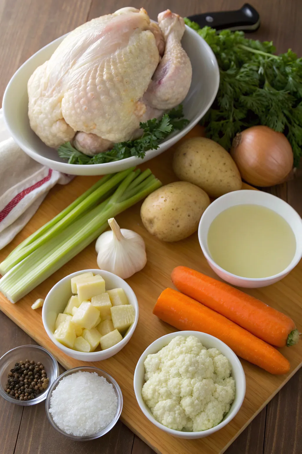 Healthy Creamy Cauliflower Chicken Soup