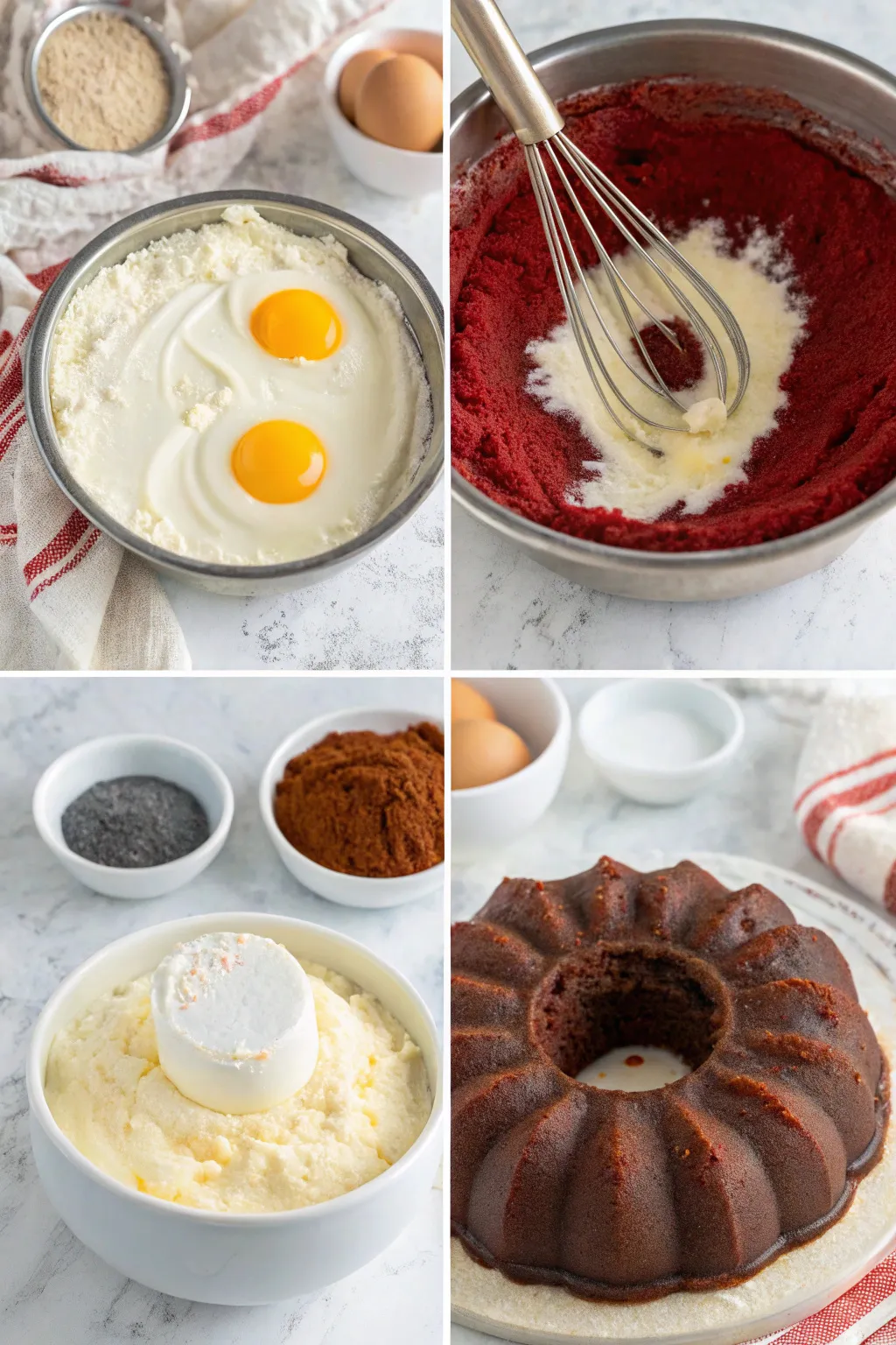 Layered Red Velvet Cheesecake Bundt Cake