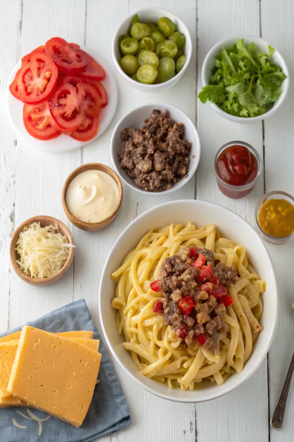 Loaded Bacon Cheeseburger Alfredo Pasta