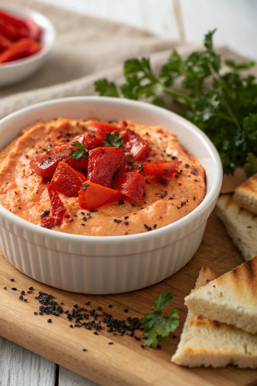 Roasted Red Pepper Cottage Cheese Dip