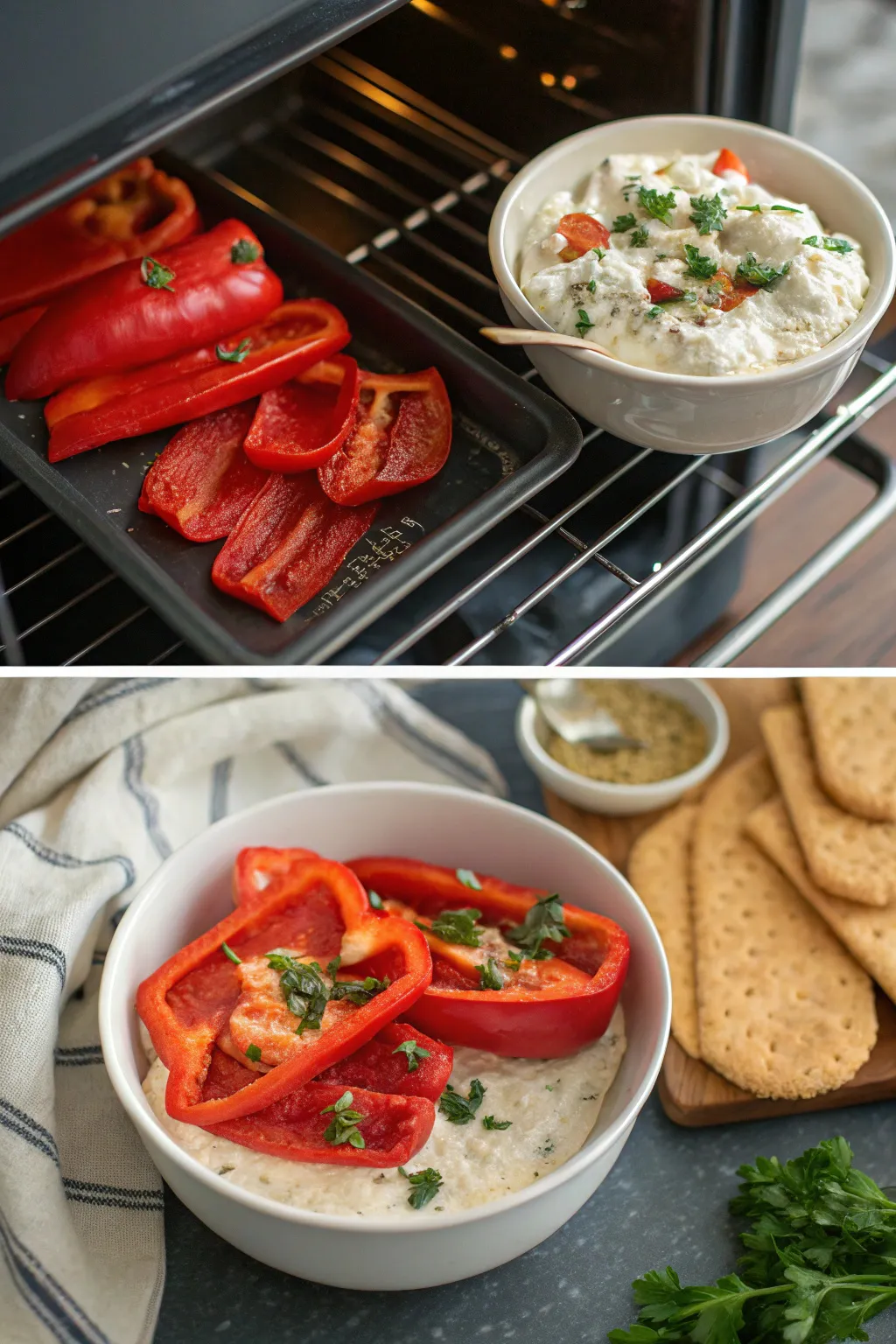 Roasted Red Pepper Cottage Cheese Dip