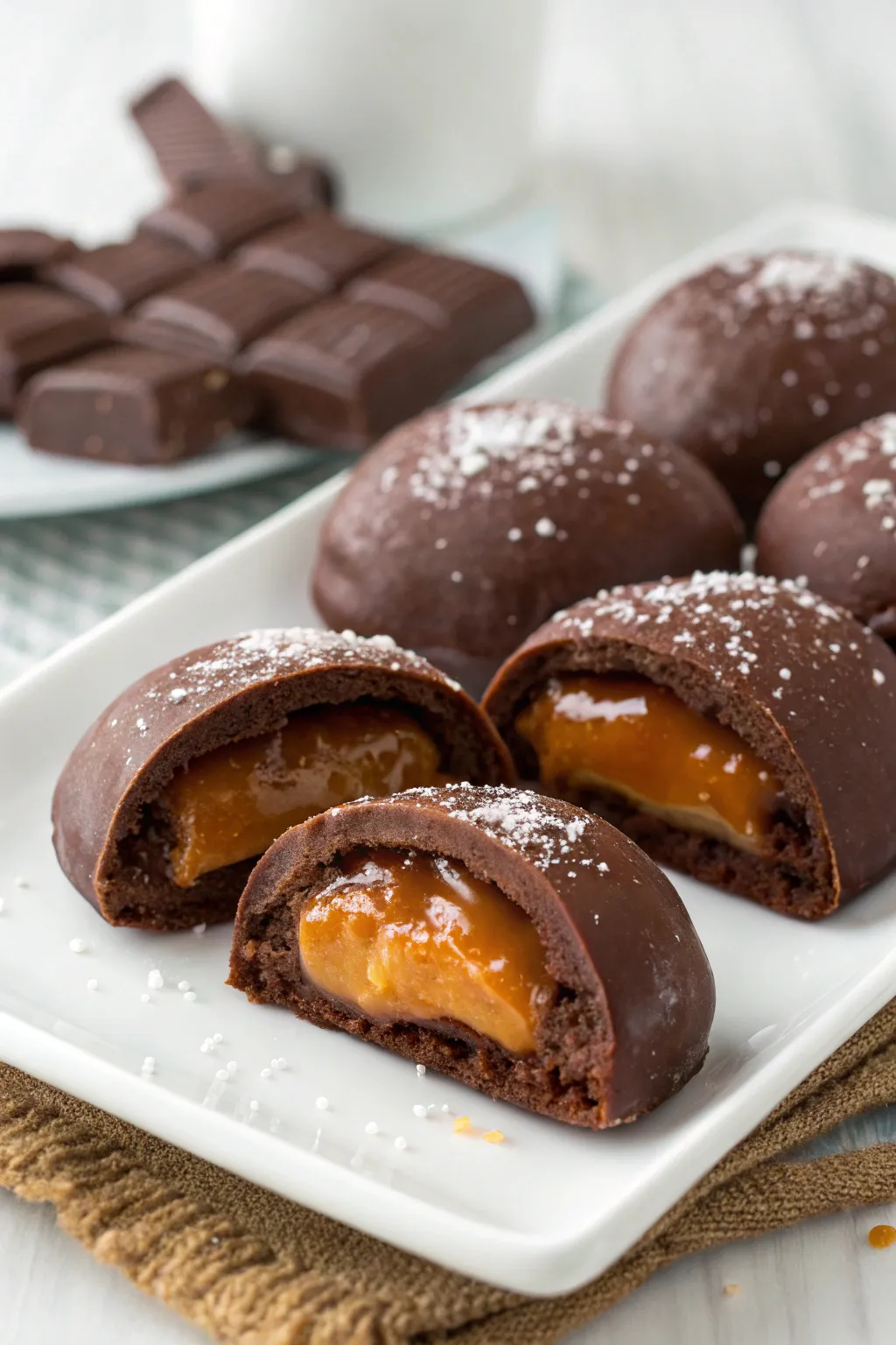 Salted Caramel Chocolate Stuffed Pillows