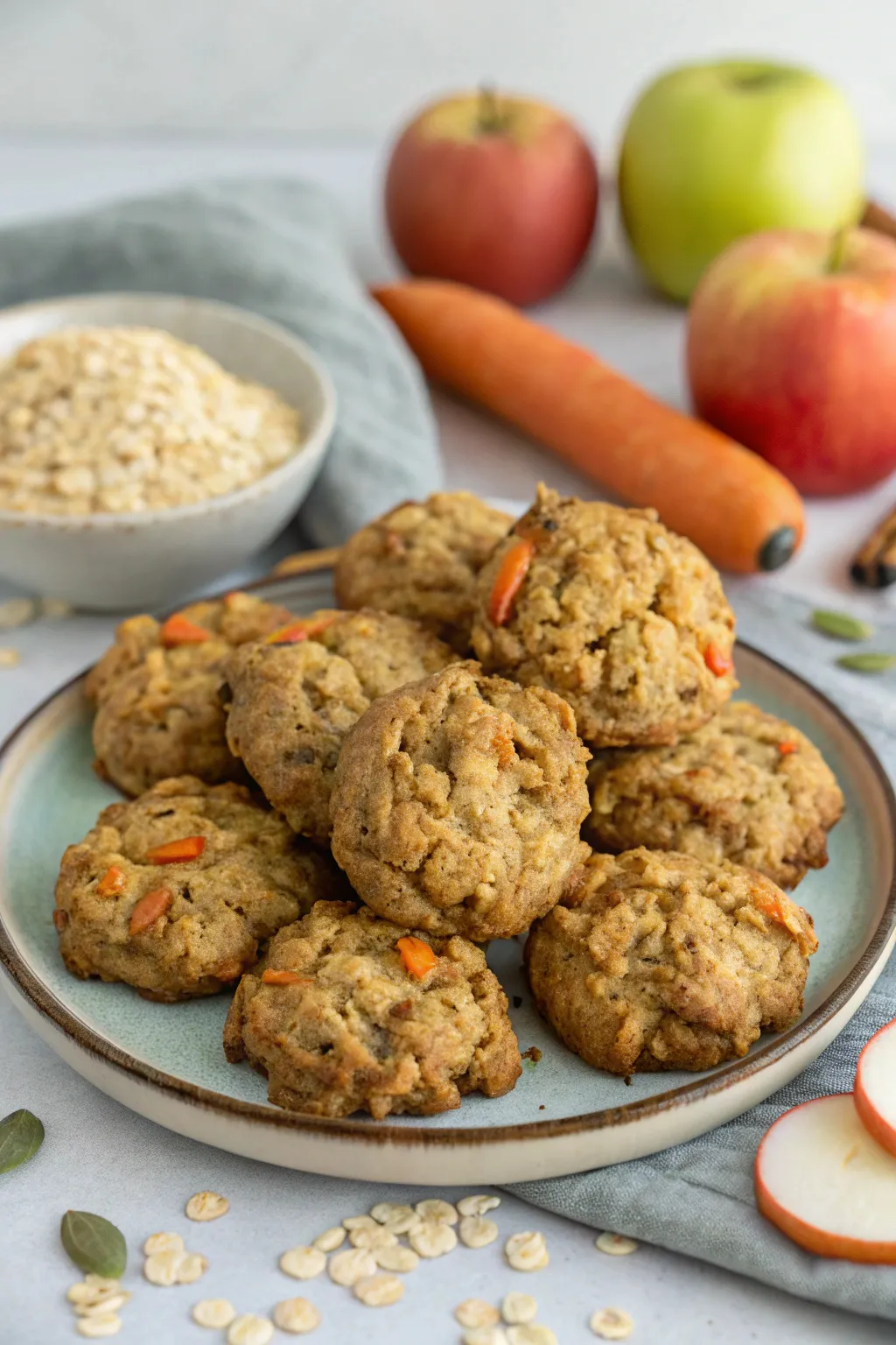 oatmeal, apple, and carrot cookies