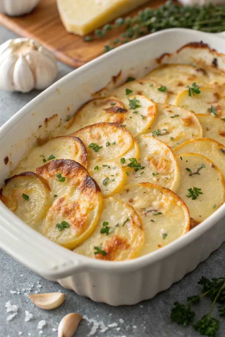 Cheesy Garlic Scalloped Potatoes