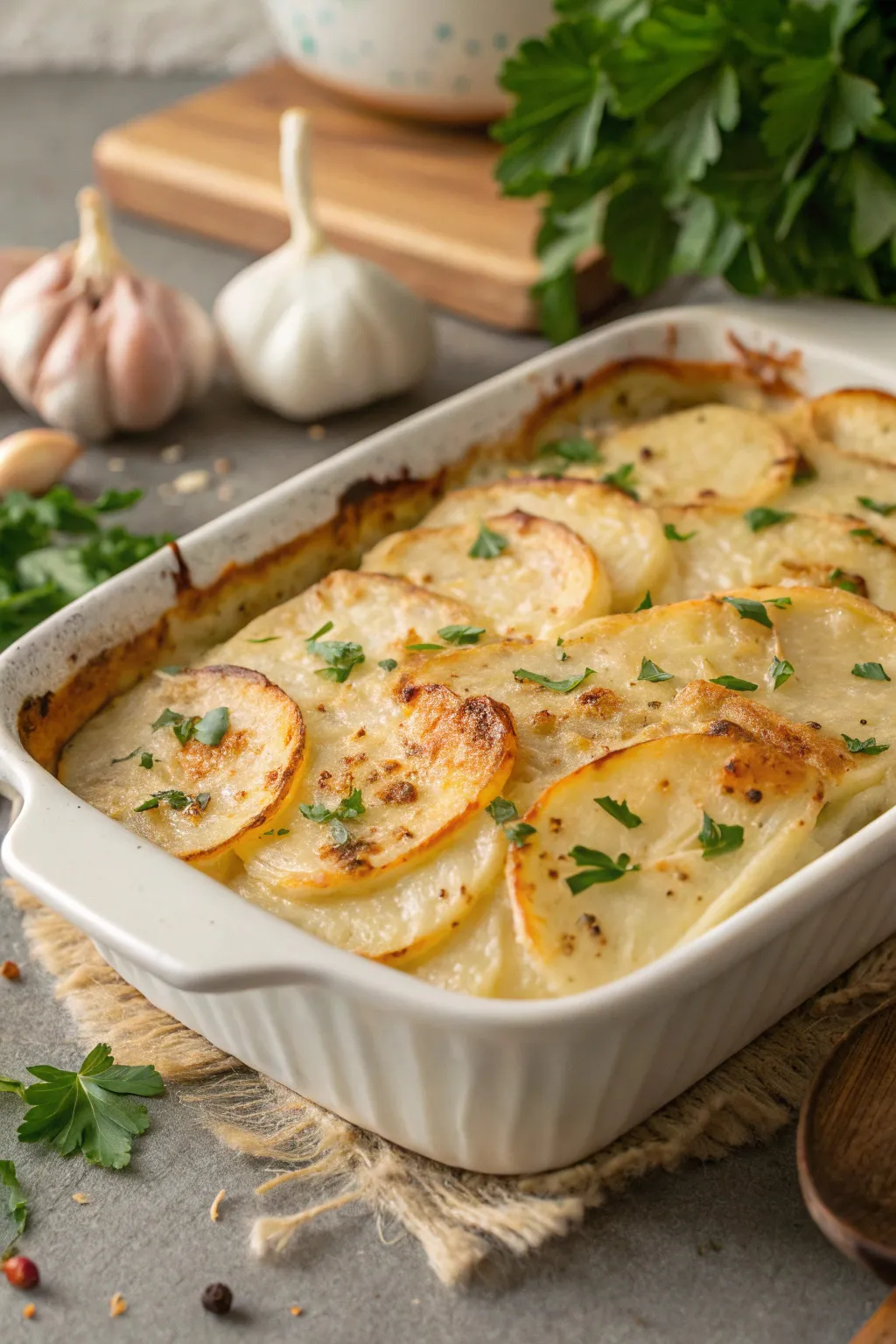 Cheesy Garlic Scalloped Potatoes