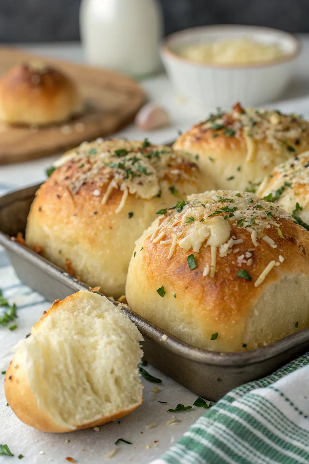 30-Minute Garlic Parmesan Dinner Rolls