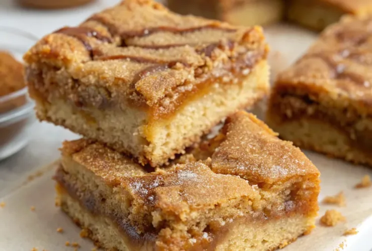 Brown Butter Salted Caramel Snickerdoodle Blondies