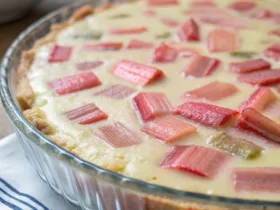 Crustless Rhubarb Custard Pie