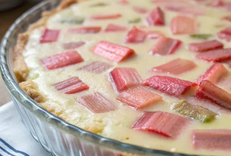 Crustless Rhubarb Custard Pie