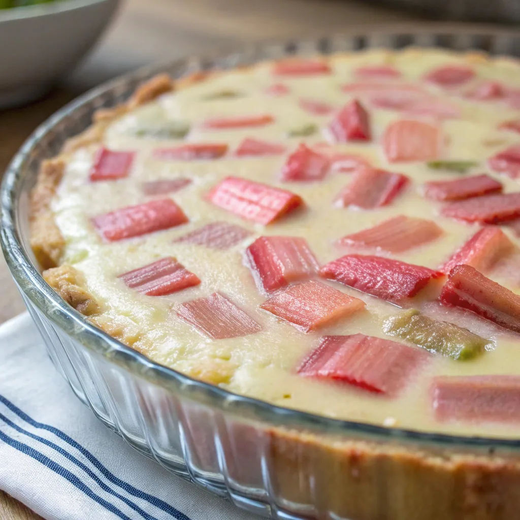 Crustless Rhubarb Custard Pie