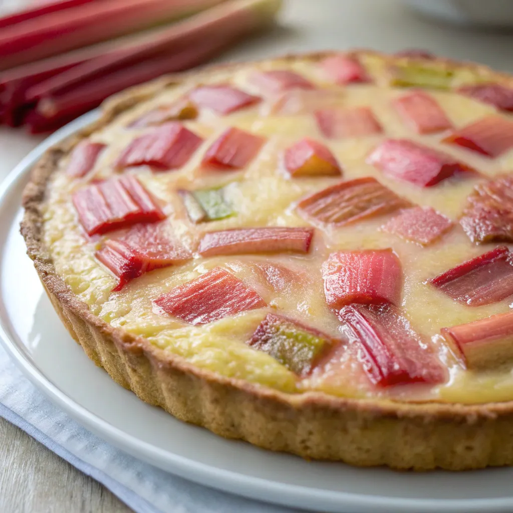 Crustless Rhubarb Custard Pie