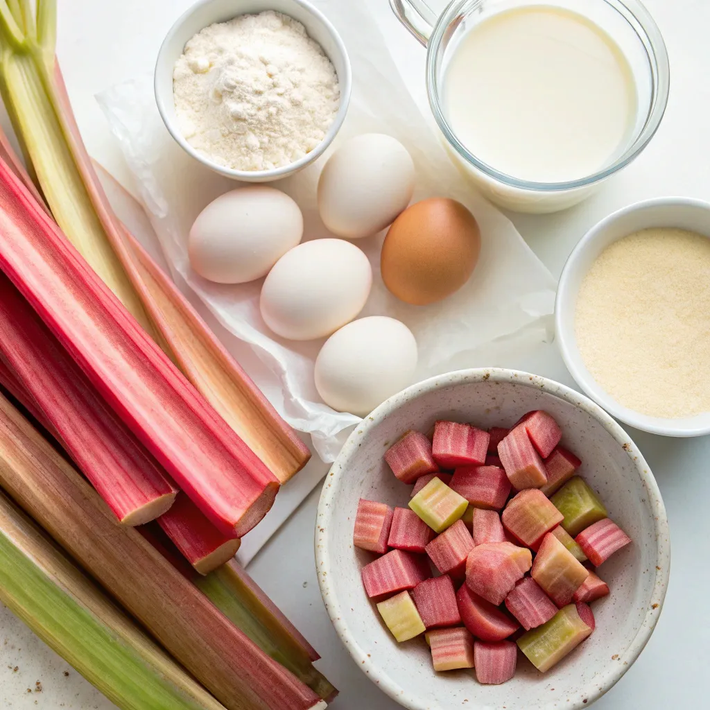 Crustless Rhubarb Custard Pie