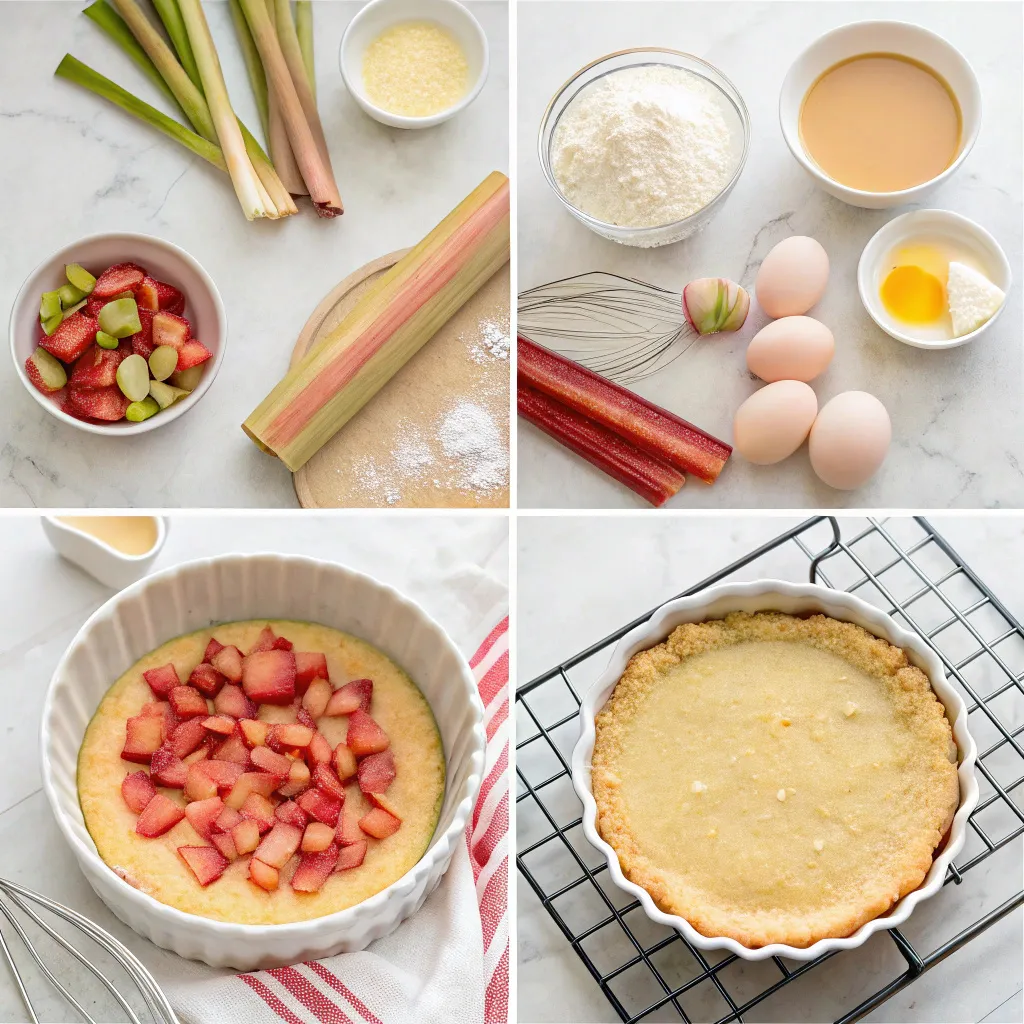Crustless Rhubarb Custard Pie