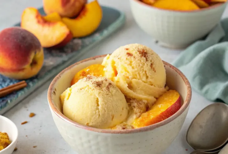 Homemade Peach Ice Cream