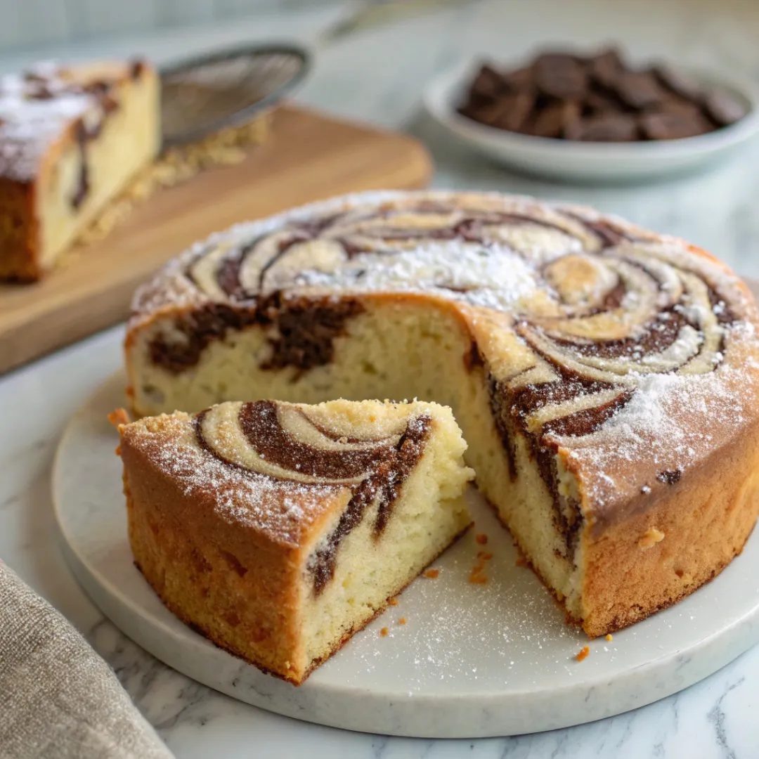 Low-Sugar Marble Butter Cake