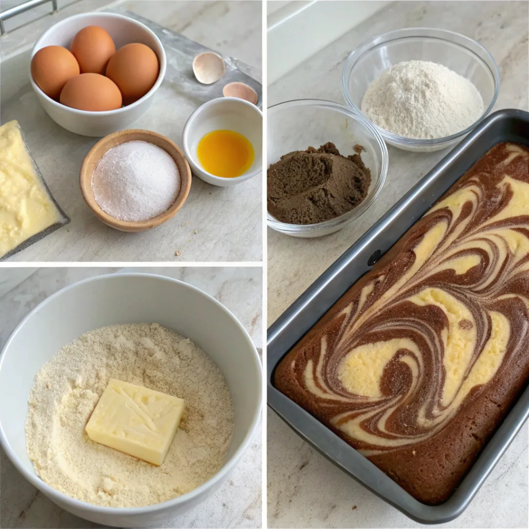 Low-Sugar Marble Butter Cake