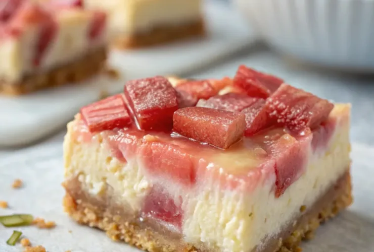 Rhubarb Cheesecake Squares