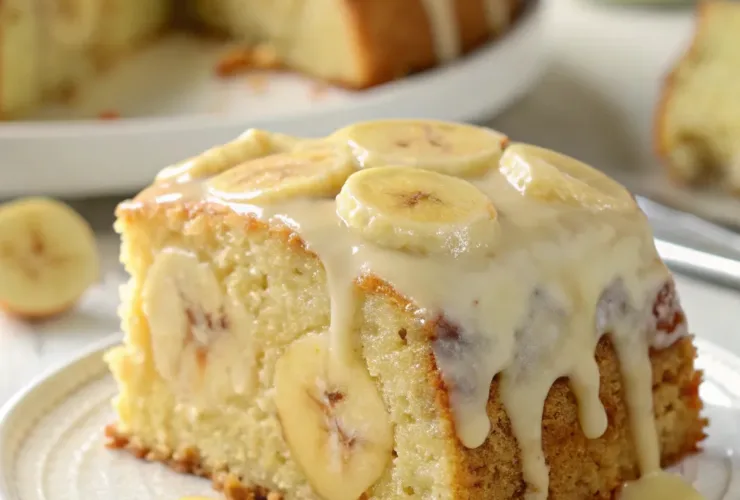Banana Pudding Cake with Vanilla Glaze