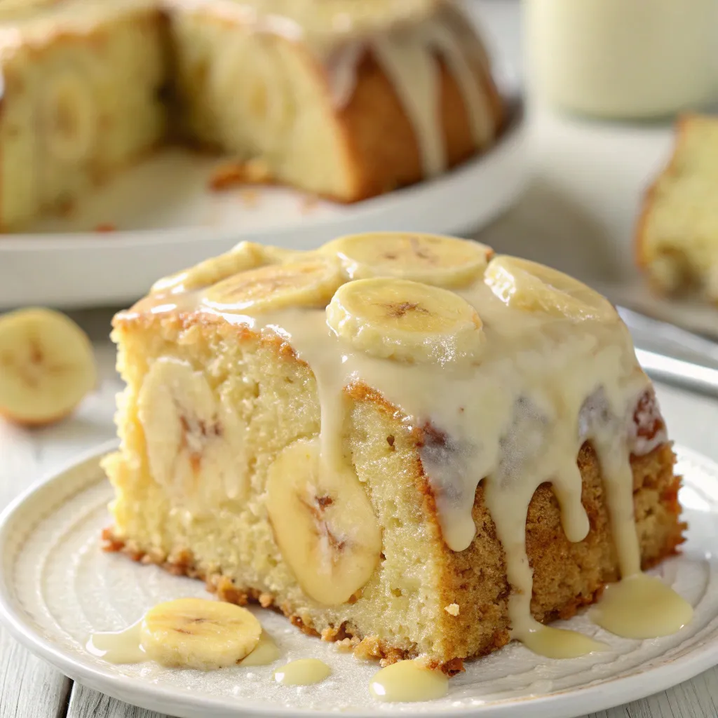 Banana Pudding Cake with Vanilla Glaze