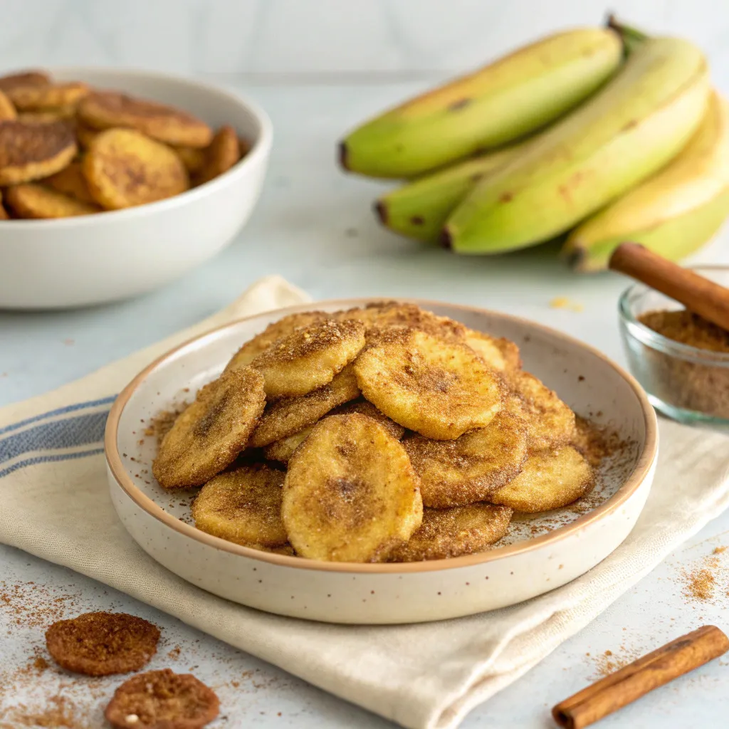 Cinnamon-Sugar Air Fryer Banana Chips