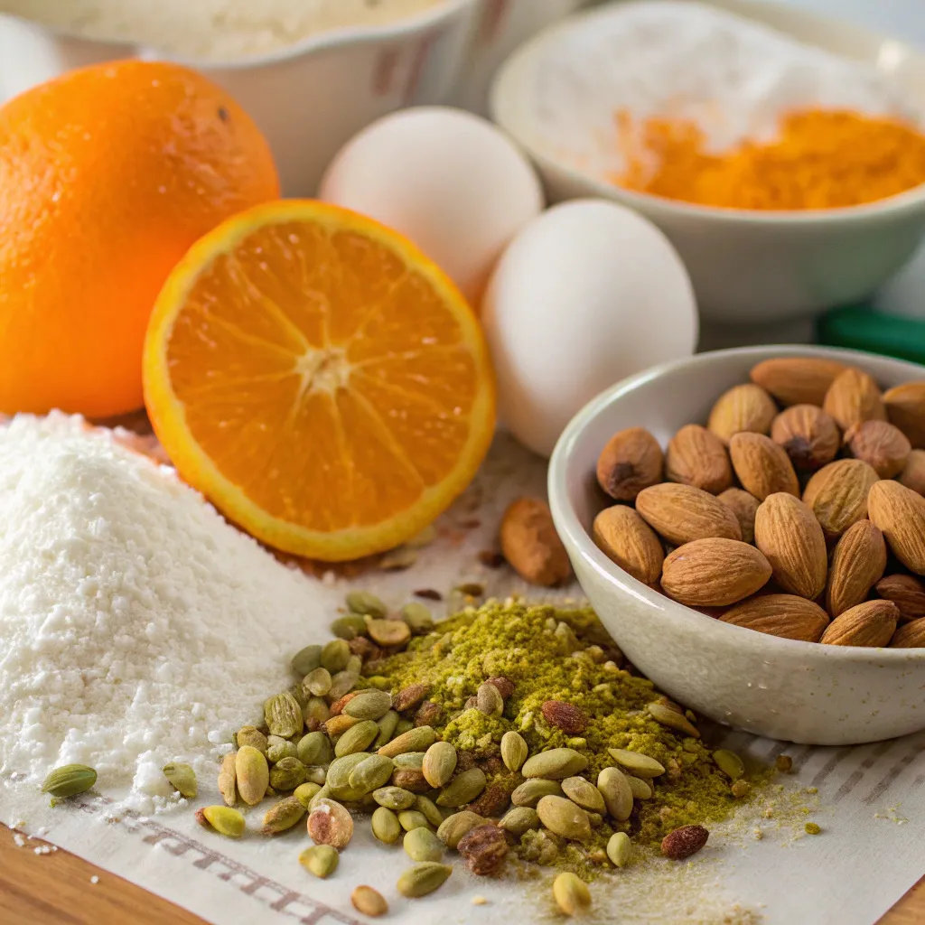 Flourless Orange, Pistachio & Almond Cake