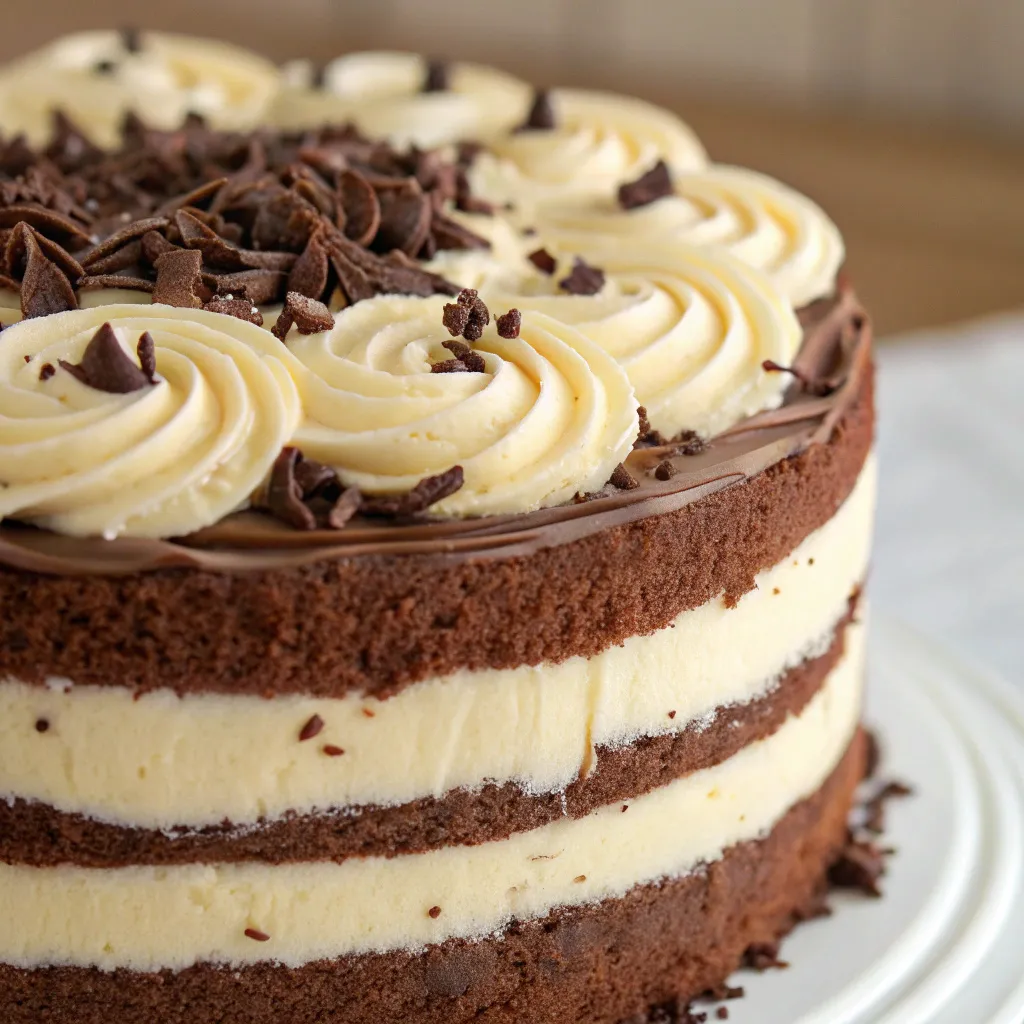 Rich Chocolate and Vanilla Cake