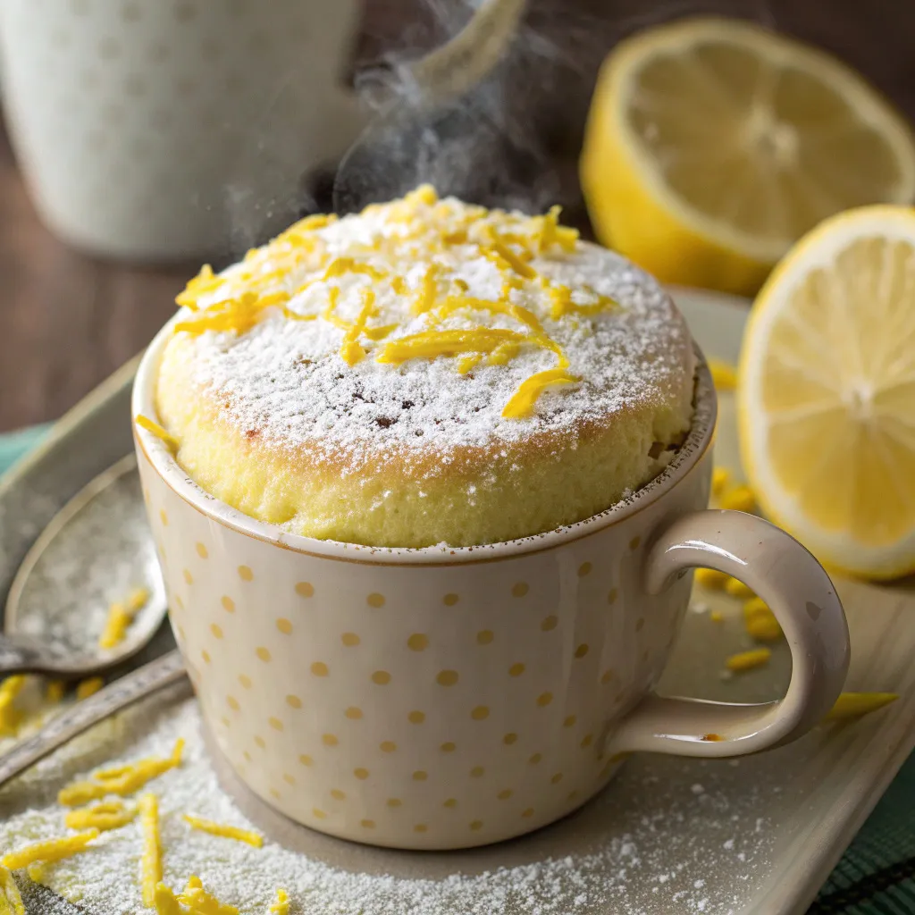 lemon Ricotta Cottage Cheese Mug Cake