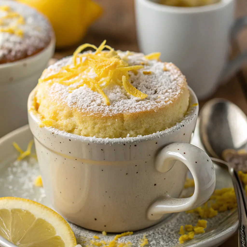 lemon Ricotta Cottage Cheese Mug Cake