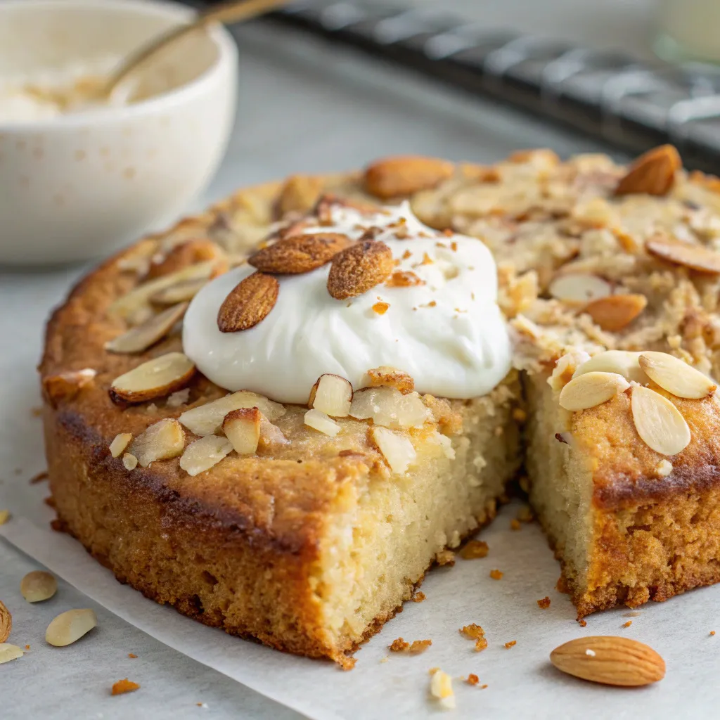 Flourless Almond Coconut Cake with Yogurt