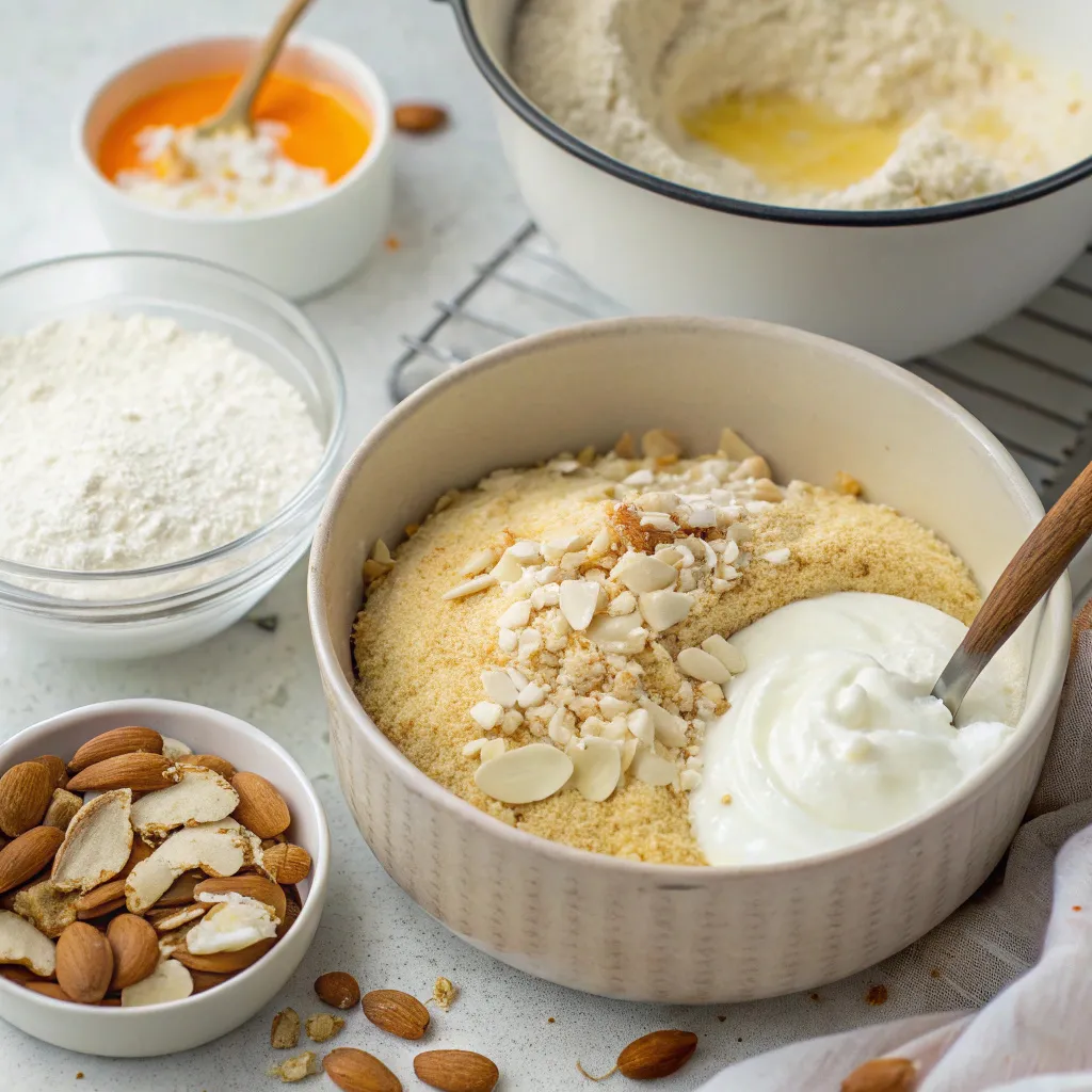 Flourless Almond Coconut Cake with Yogurt