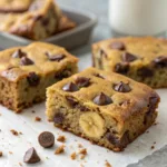 Greek Yogurt Banana Bread Blondies with Chocolate Chips
