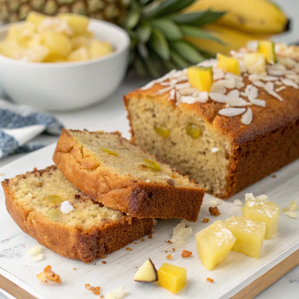 Hawaiian Banana Bread with Pineapple & Coconut Bliss