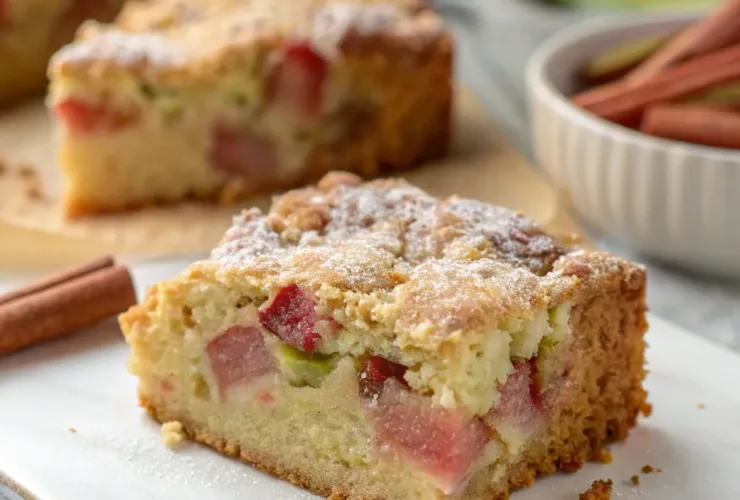 Sour Cream Rhubarb Coffee Cake