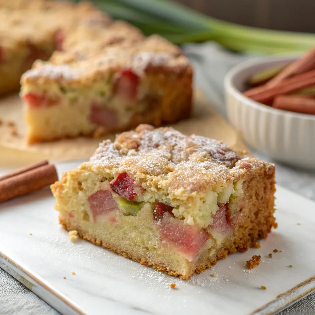 Sour Cream Rhubarb Coffee Cake