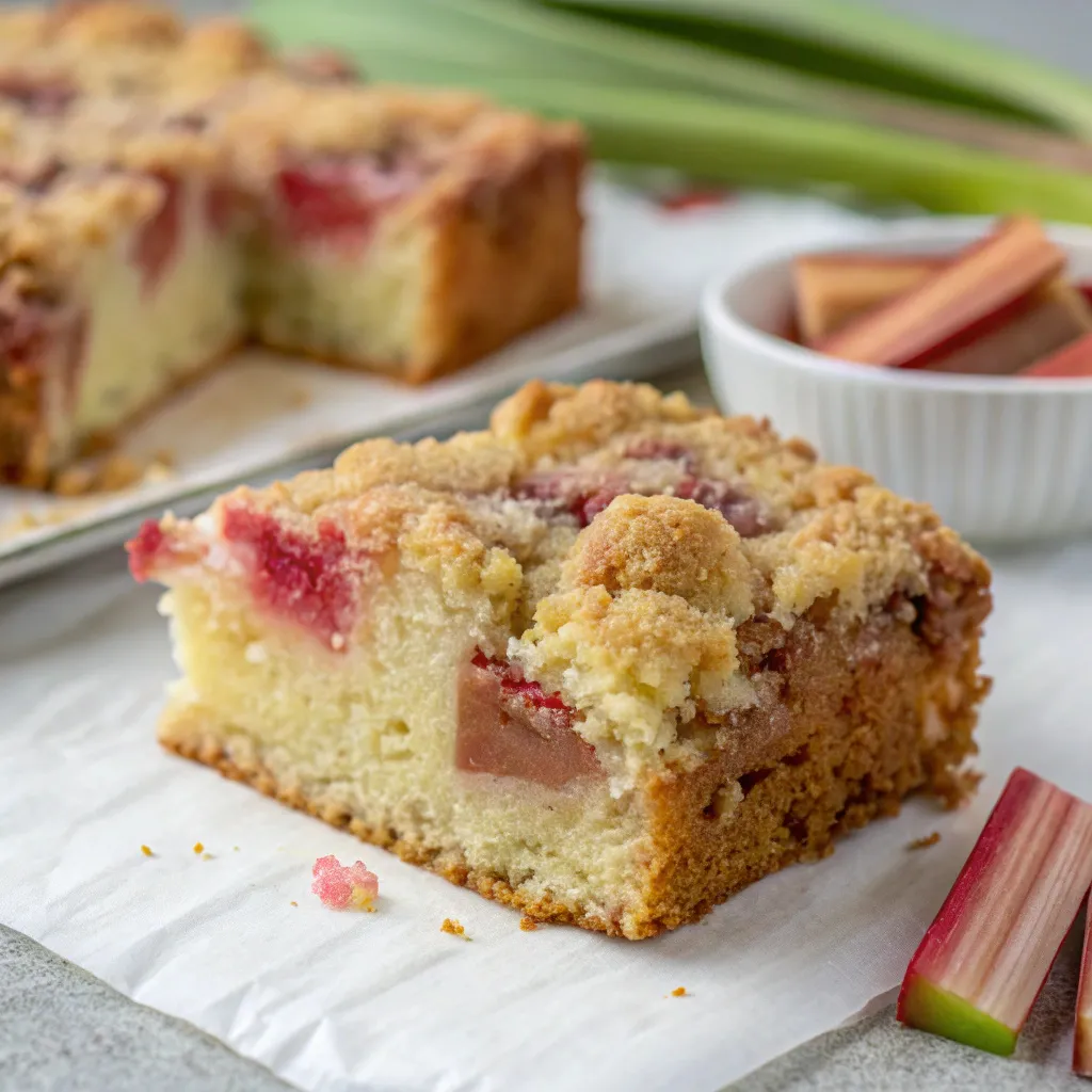 Sour Cream Rhubarb Coffee Cake