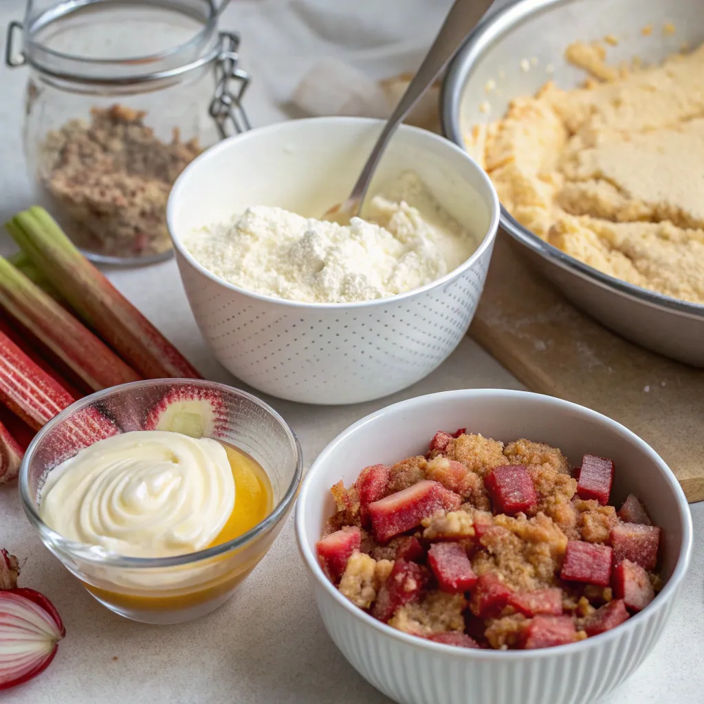 Sour Cream Rhubarb Coffee Cake