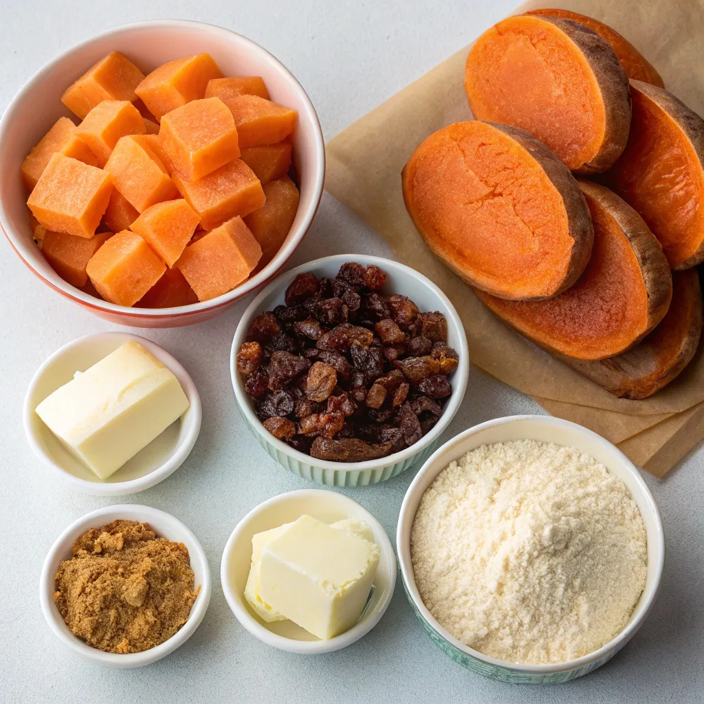 Sweet Potato Rum Raisin Dump Cake