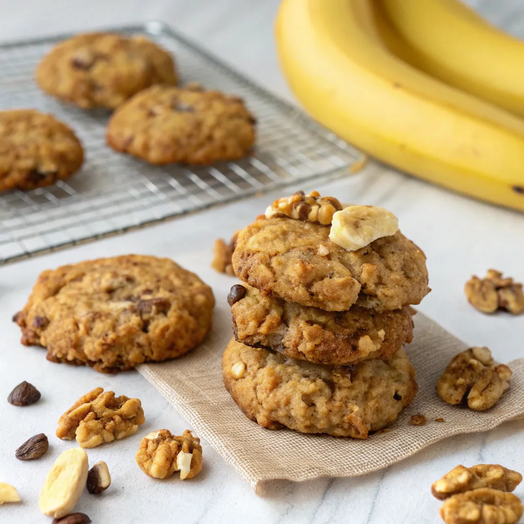 Banana Walnut Breakfast Cookies