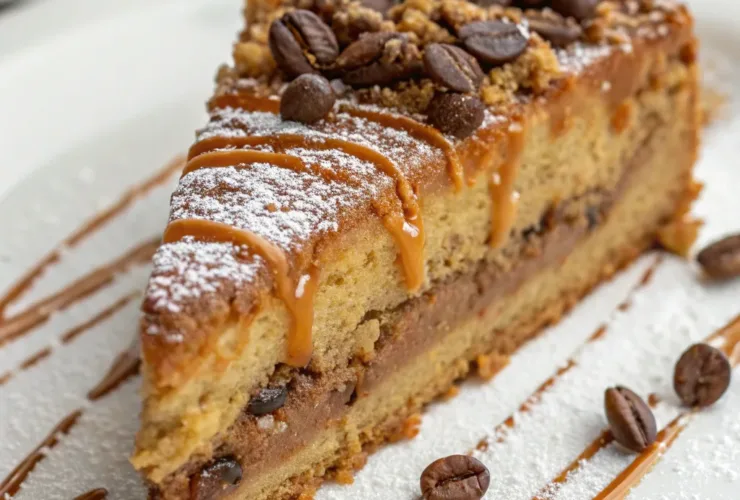 Café‑Style Caramel Coffee Cake Slice